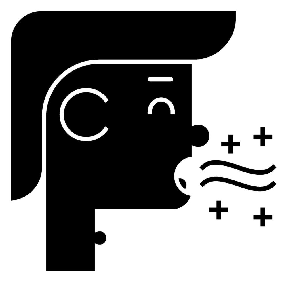 Halitosis solid icon vector