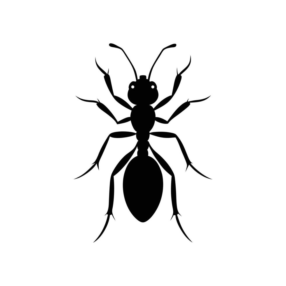 Black ant illustration Silhouette vector