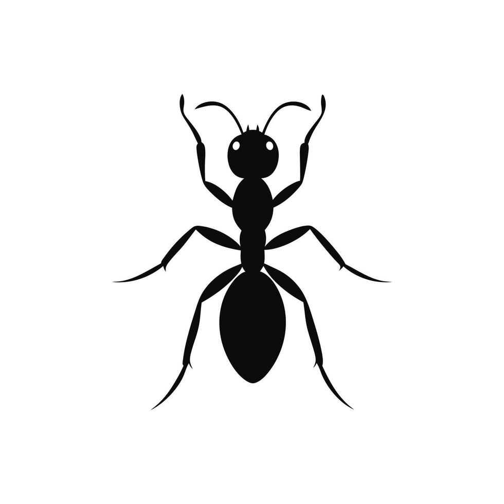 Black ant illustration on white background vector