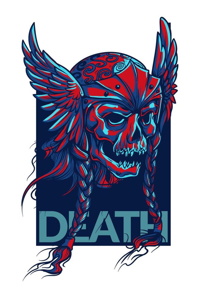 Gothic Skull Artwork for T-Shirt Print, Edgy Illustration, Dark Fantasy Design vector