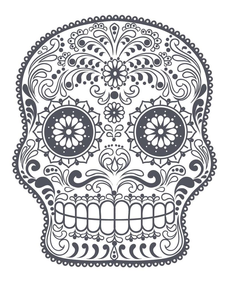 Skull Pattern Graphic Art T-Shirt Design, Dark Figure Illustration for Streetwear vector