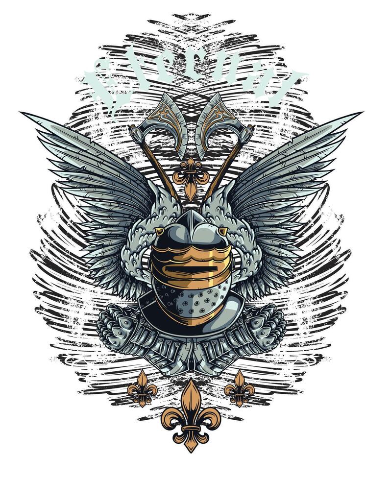 Scary Monster Creature Graphic Tee Art, Fantasy Horror T-Shirt Design Illustration vector