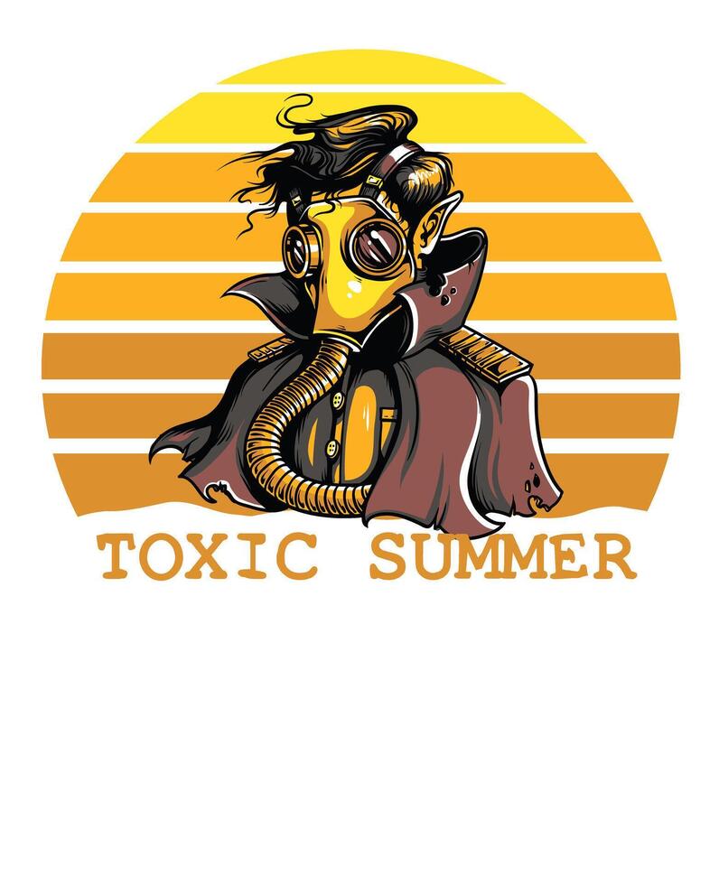 Toxic Summer Abstract Art T-Shirt Design Illustration vector