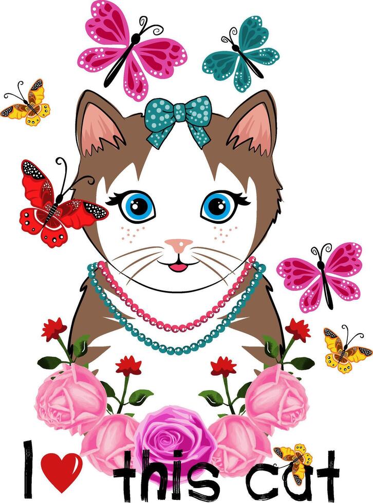 Playful Cat Lover Typography Art for T-Shirt Design, Fun Feline Quote Illustration vector