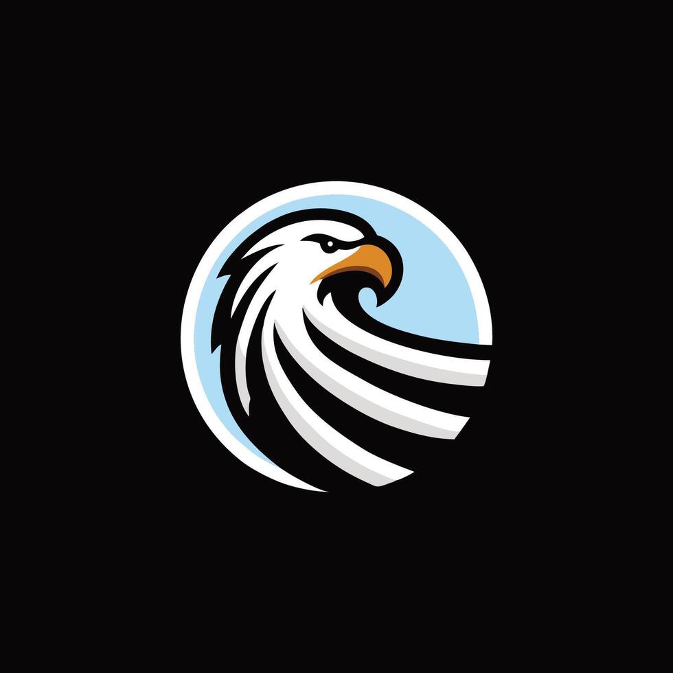 Eagle logo design on black background vector