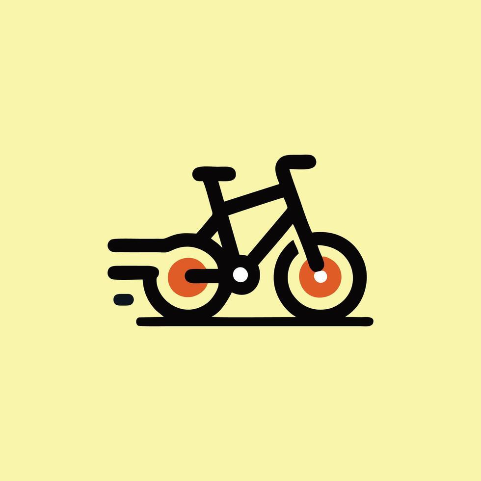 A bicycle icon on a yellow background vector