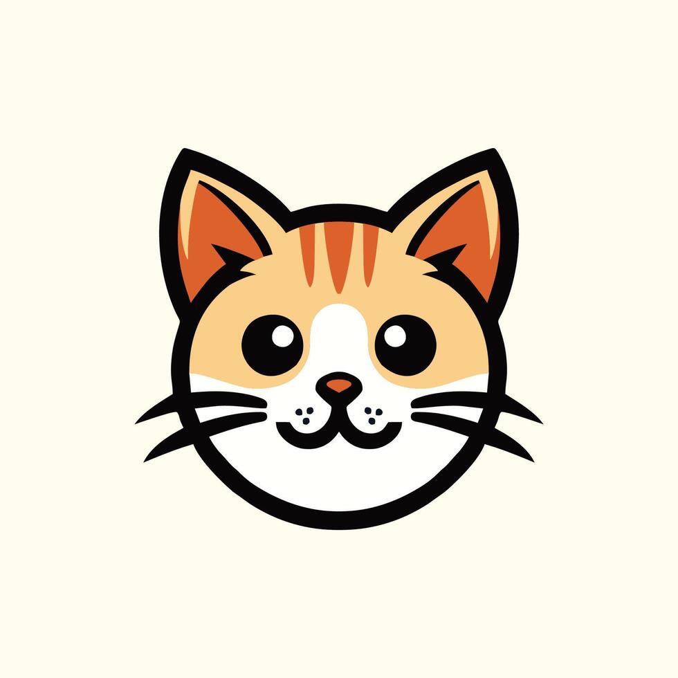A cat head with a smile on it's face vector