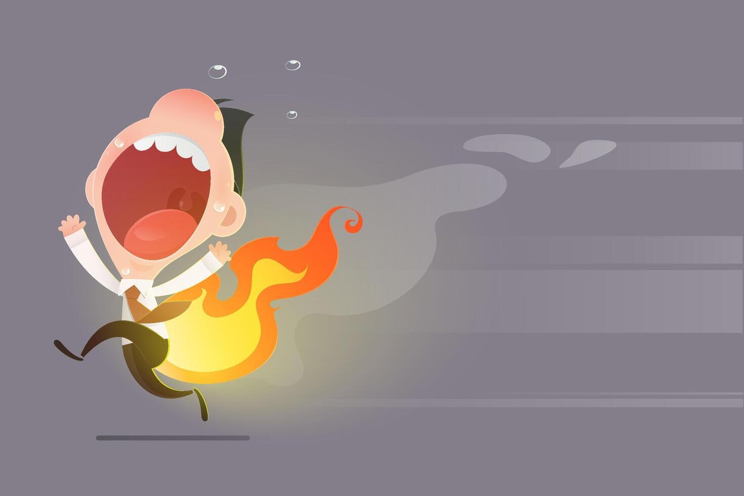 A cartoon illustration of a deadline panic in the office rush hour. vector
