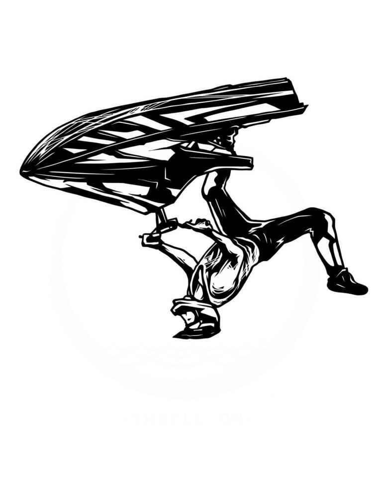 Dynamic Jetski Acrobat Action T-Shirt Graphic Design Illustration vector