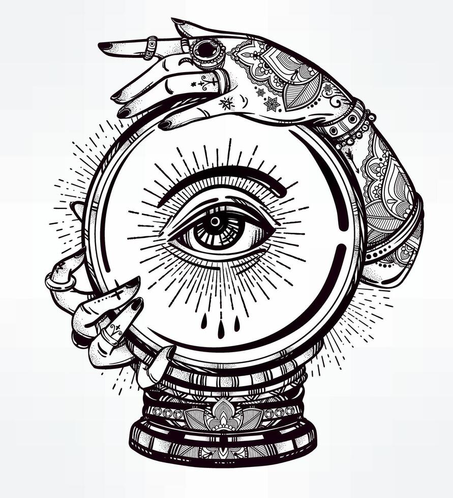 Abstract Hand Circle Art T-Shirt Design Illustration vector