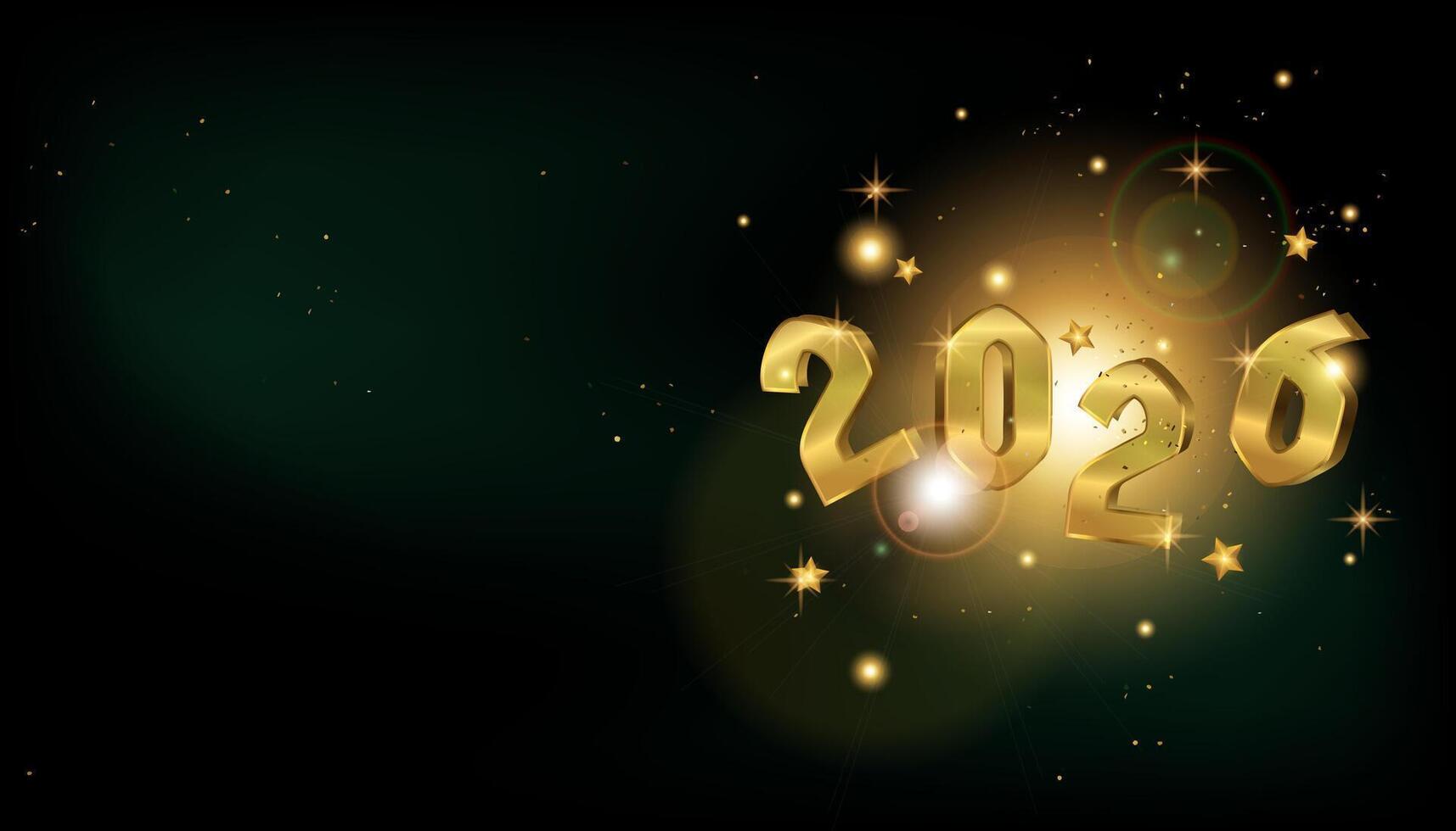 2026 Gold and Black New Year Desktop Background Horizontal vector