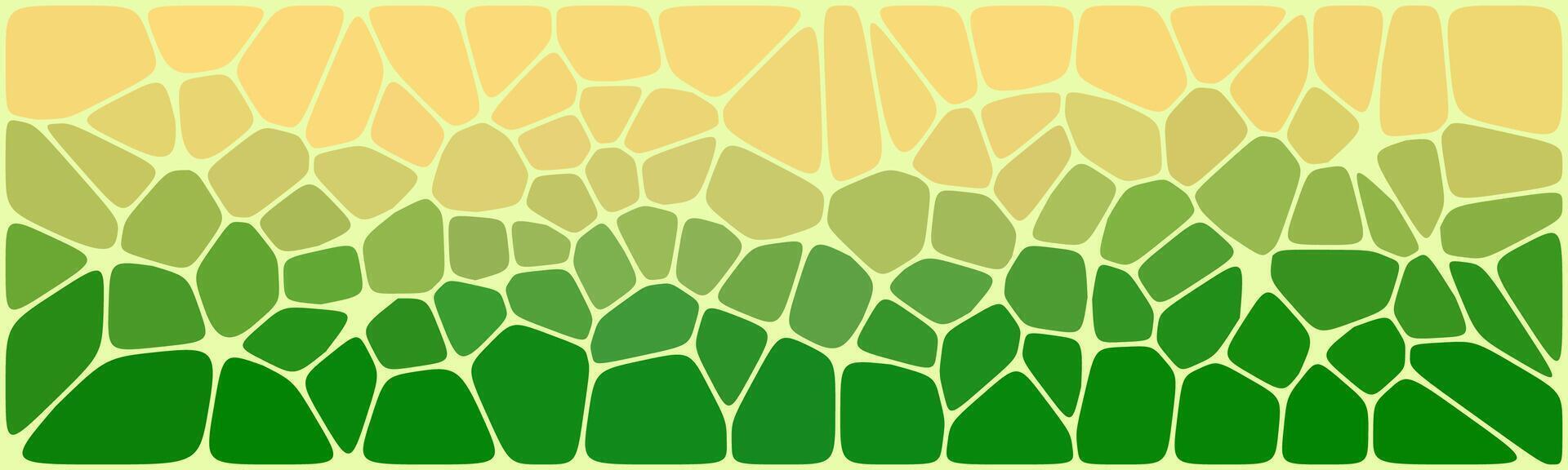 Abstract mosaic pattern with gradient shades of green to yellow, creating a nature-inspired, organic, and artistic background design. vector