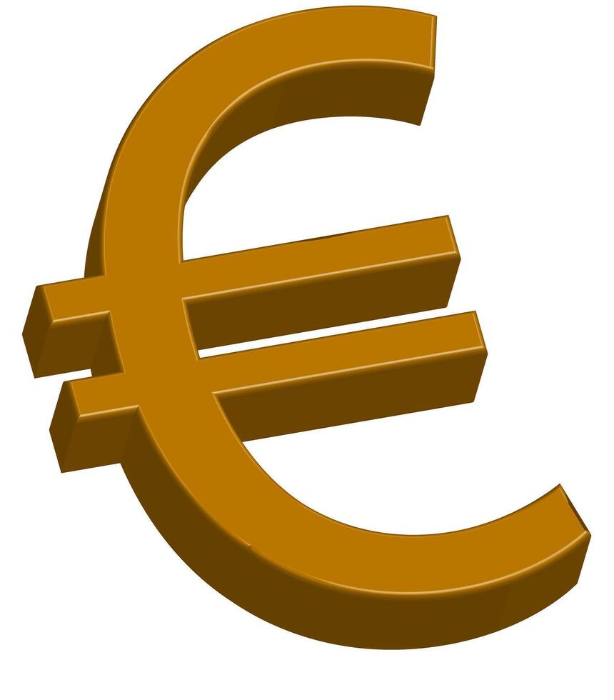 Golden 3D Euro Symbol Icon - Currency and Finance Design vector