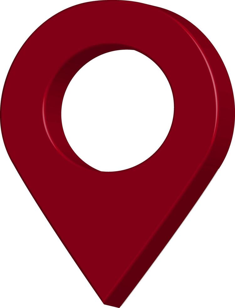 Red Location Pin Icon - 3d Map Marker and GPS Symbol vector