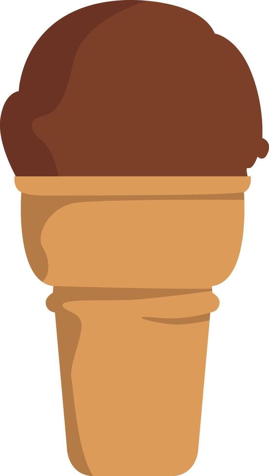 Chocolate Ice Cream Short Cone vector