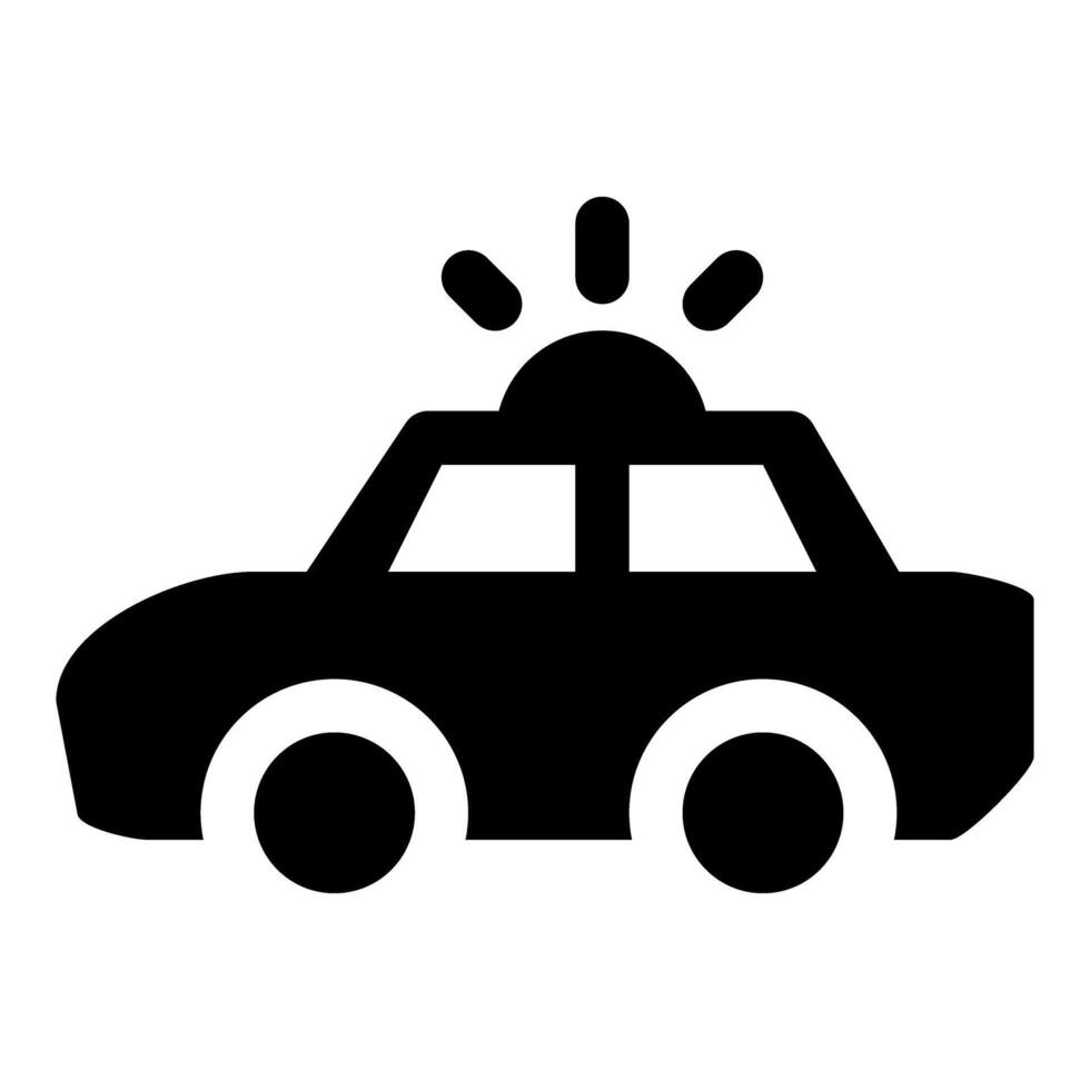 Police car icon. Outline police car icon for web design. vector