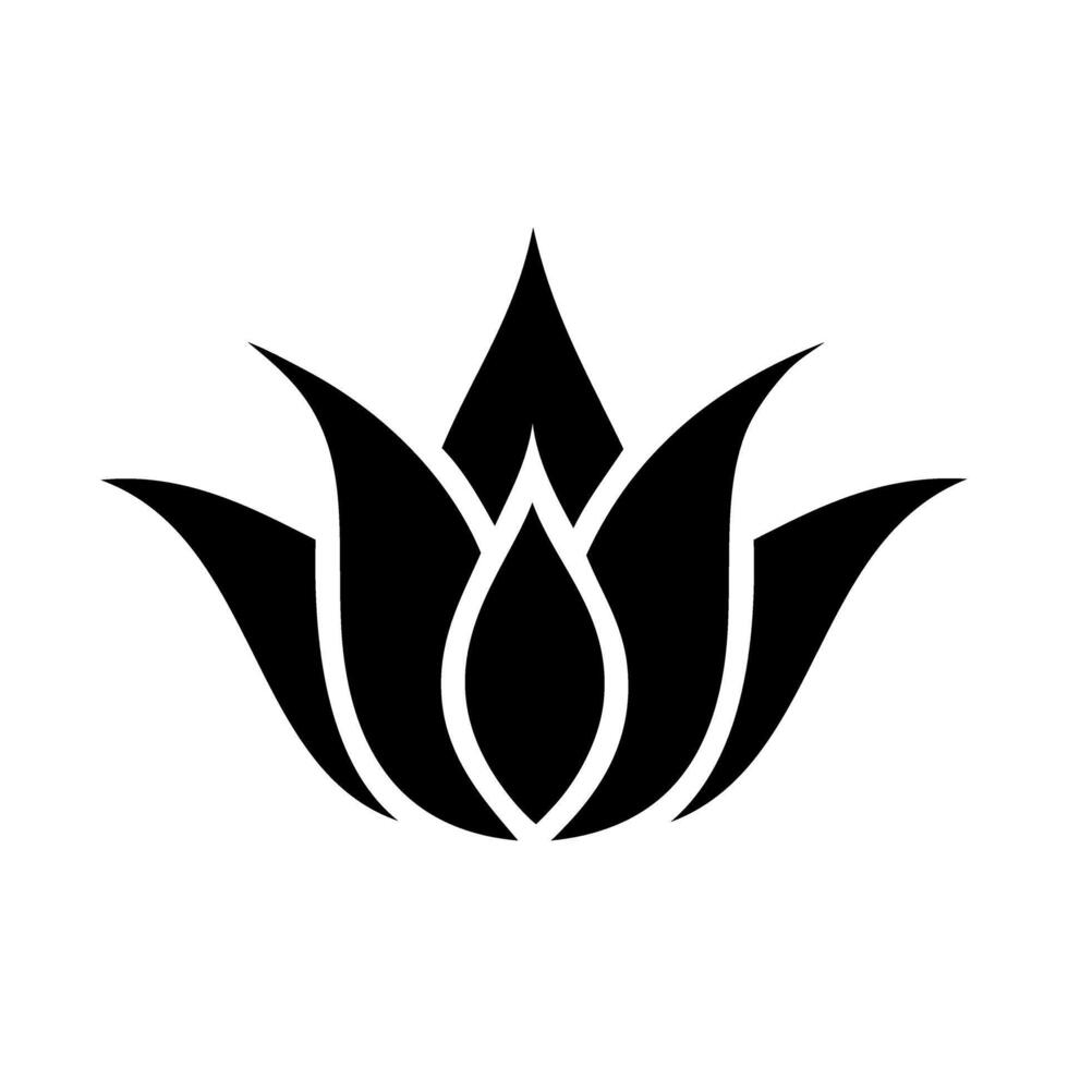 lotus flower icon over white background, silhouette style, illustration vector