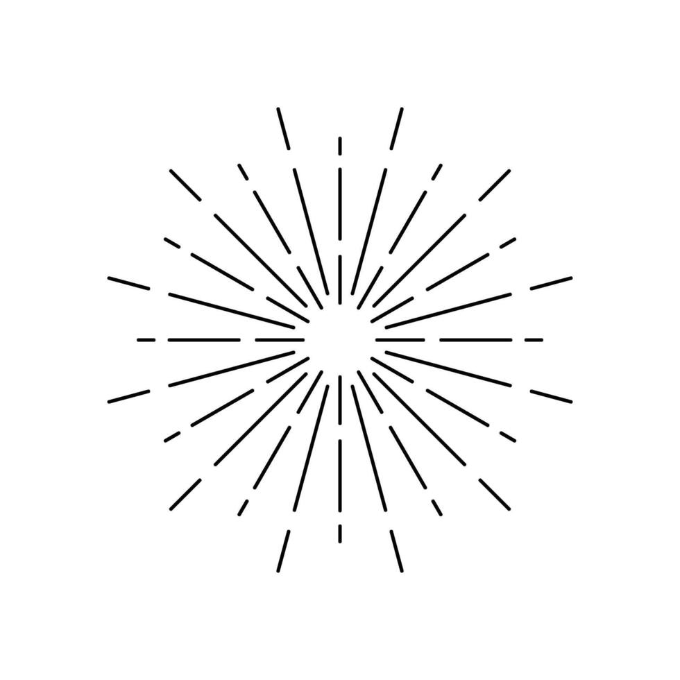 Sunburst, starburst design element. Radial, radiating lines. vector