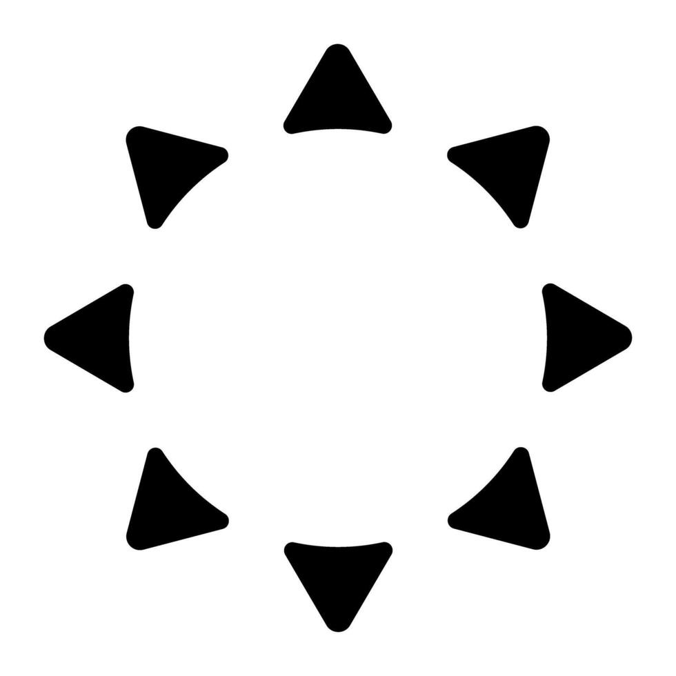Geometric circular, radial element. Abstract concentric, radial, radiating motif vector