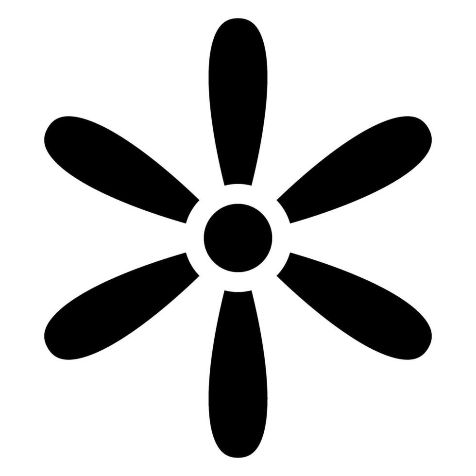 Simple Flower Icon. Flat black symbol. Pictogram is isolated on a white background. Designed for web and software interfaces. vector