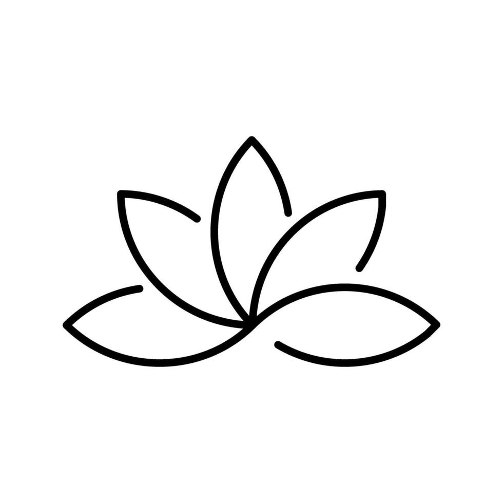 lotus flower icon over white background, line style, illustration. vector