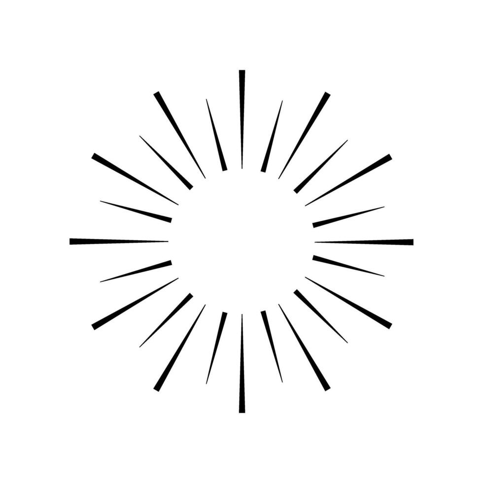 Sunburst, starburst icon. Radiating from the center of thin beams, lines. Design element. illustration vector