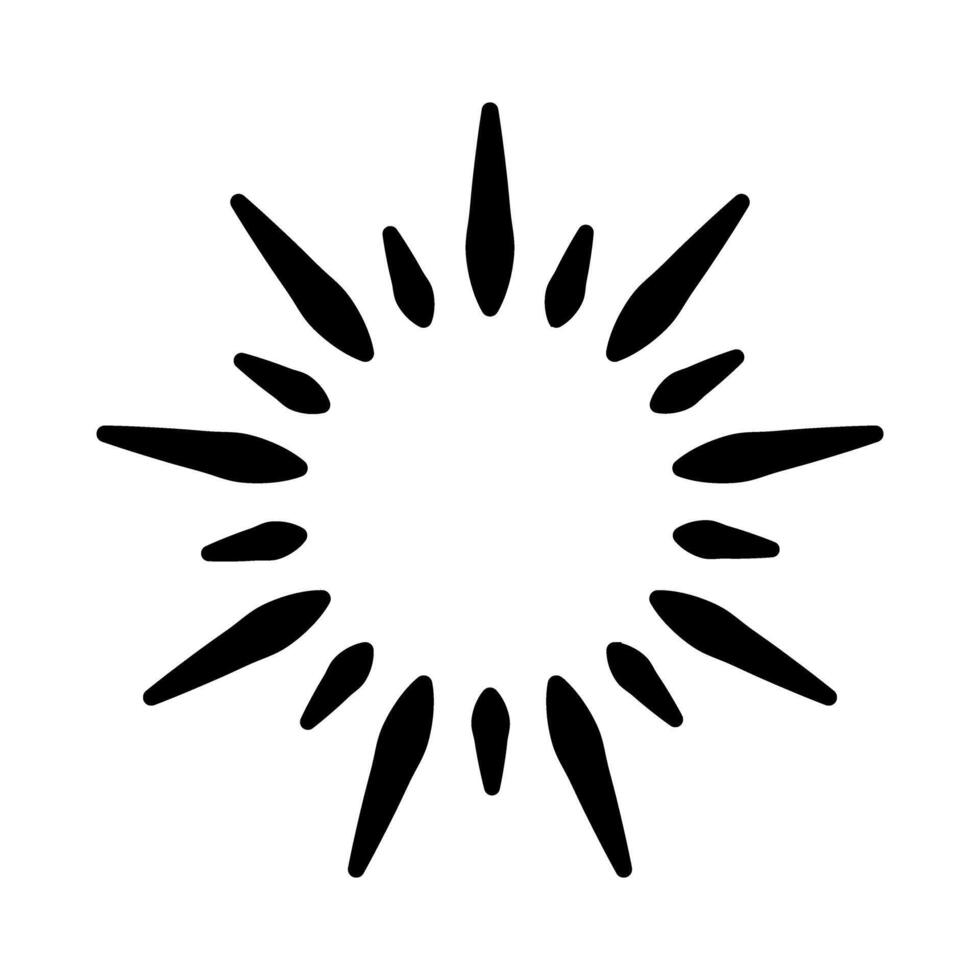 Sun icon. Starburst, sunbeam sign. Radial, radiating, concentric lines symbol. vector