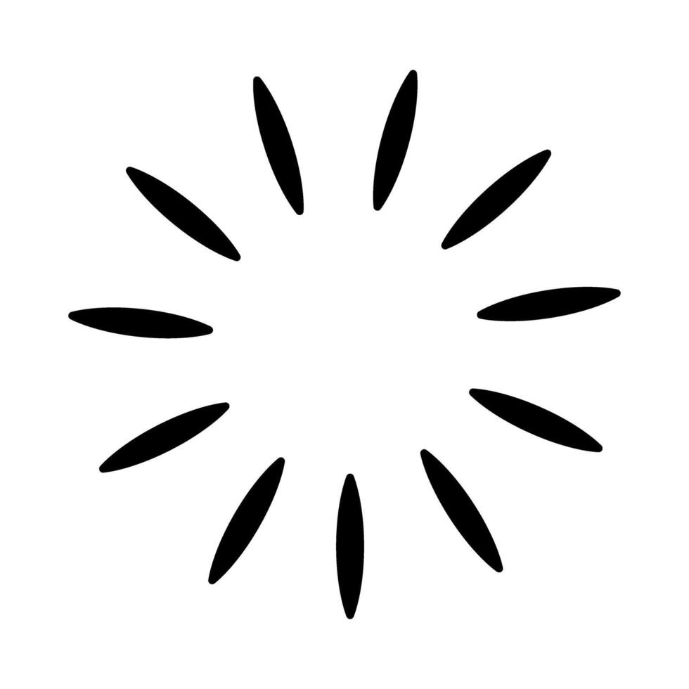 Sun icon. Starburst, sunburst element. Radiating from the center of a circle. vector