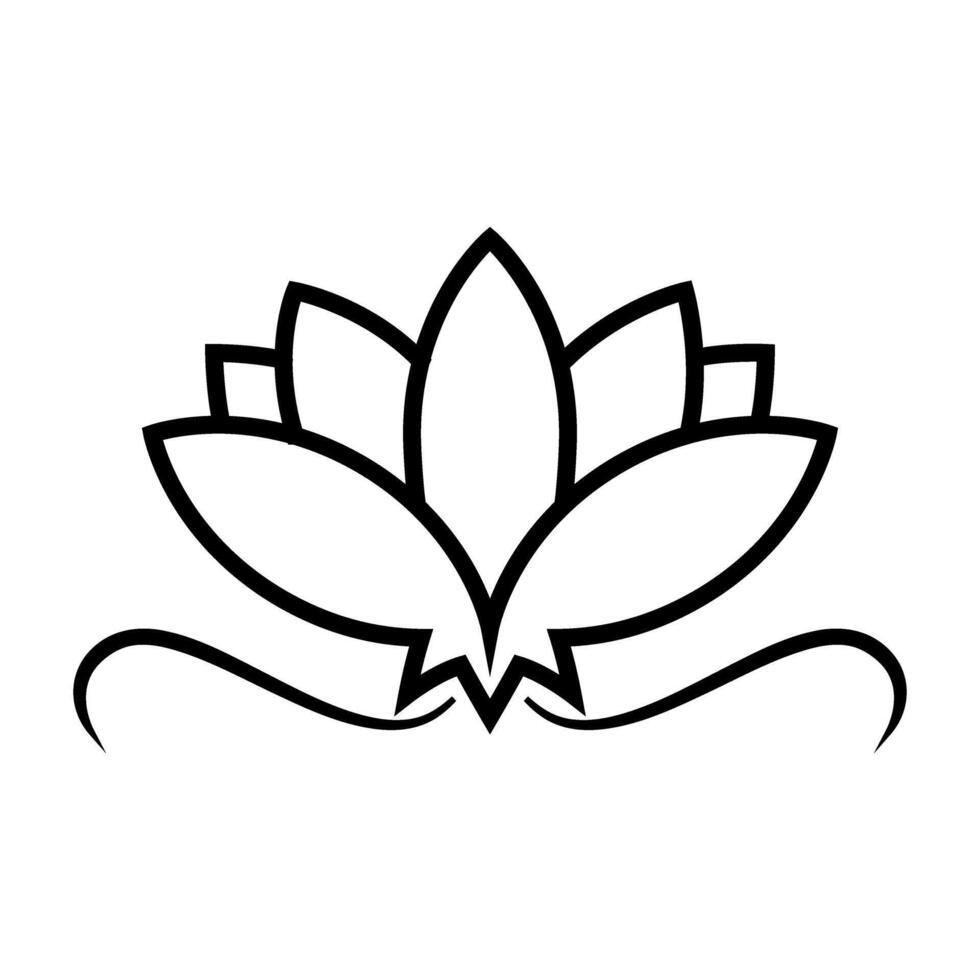 lotus flower spa isolated icon illustration design black and white vector