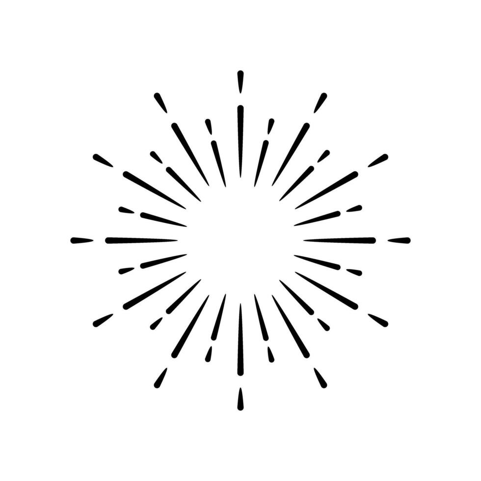 Sunburst, starburst web icon. Radiating from the center of thin beams, lines. Radiating from the center of thin beams. vector