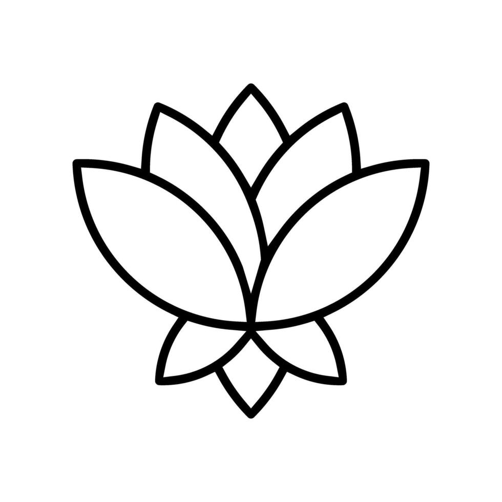 lotus flower web icon over white background, line style, illustration vector