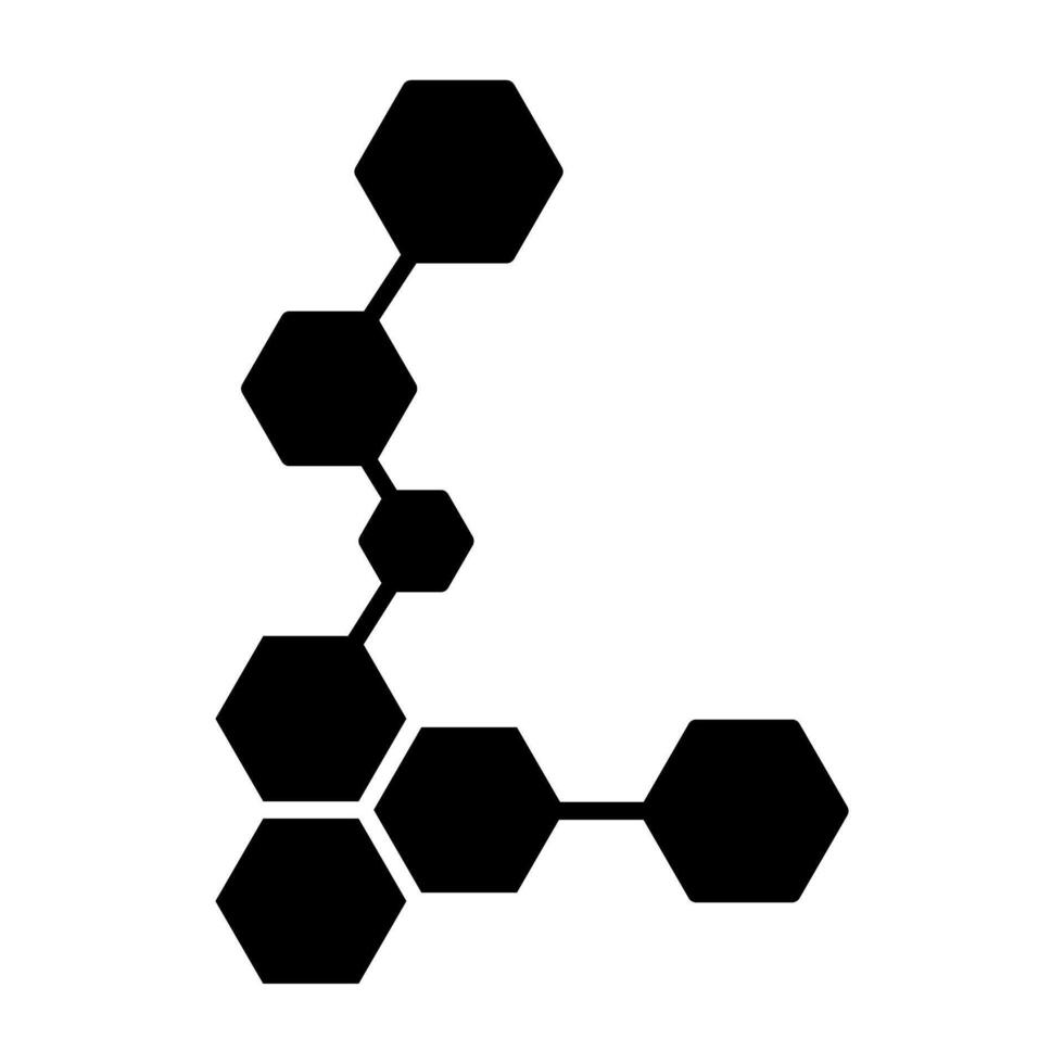 Hexagon icon. Flat style black icon on white background. vector