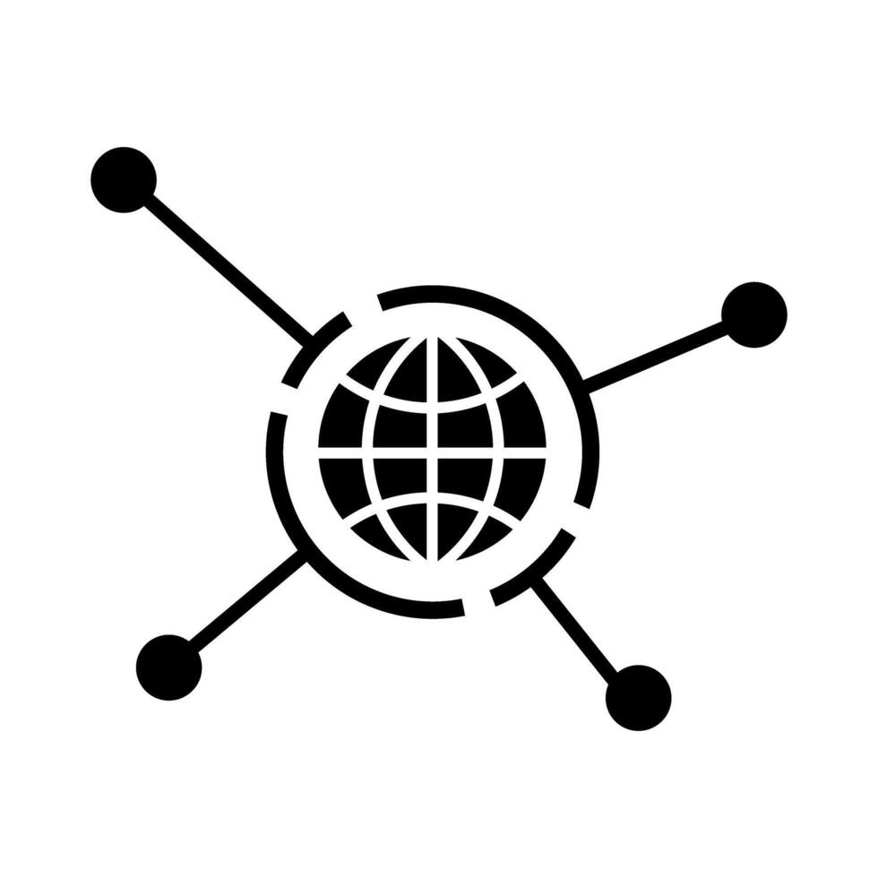 Global connection icon, illustration. Flat design style eps 10 vector