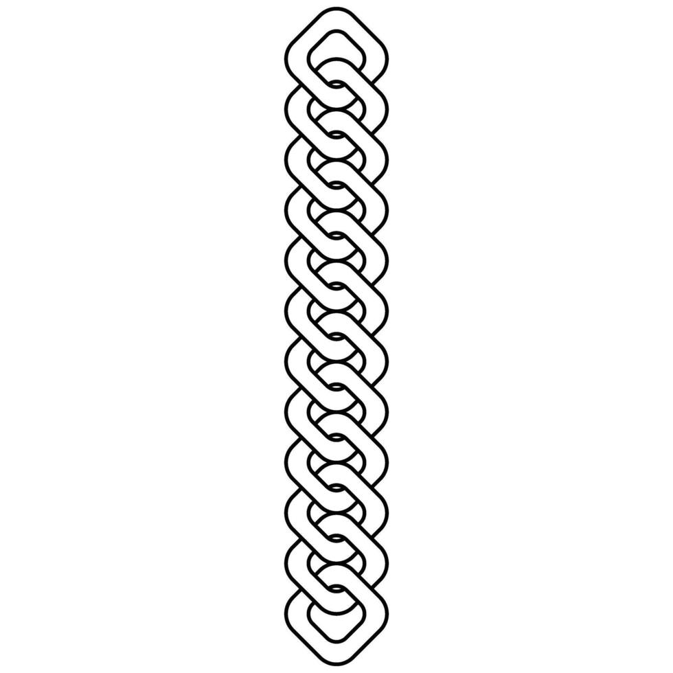 illustration of a twisted chain. Isolated on white background. vector