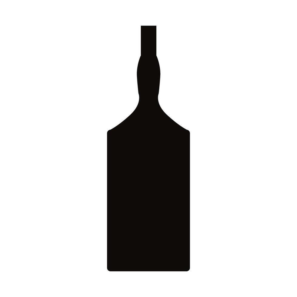 whiskey bottle icon over white background. silhouette style. illustration vector