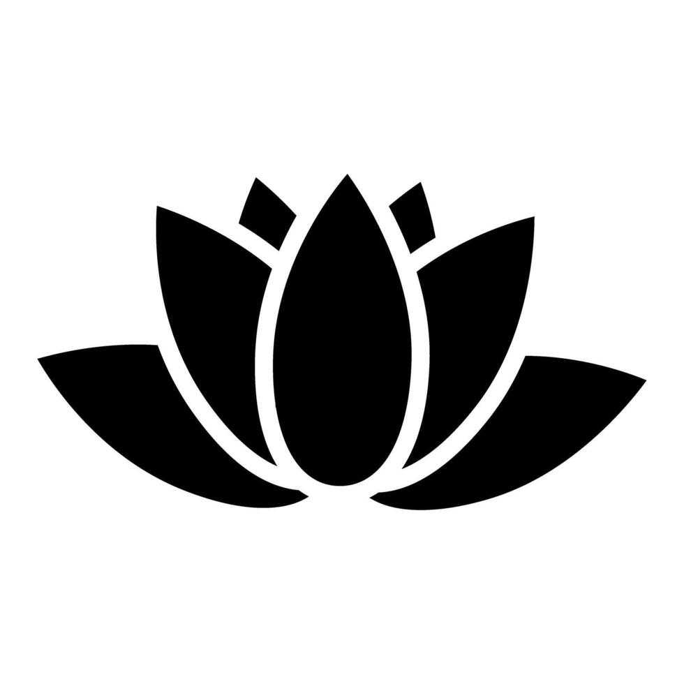 Lotus flower symbol icon illustration graphic design in black and white vector