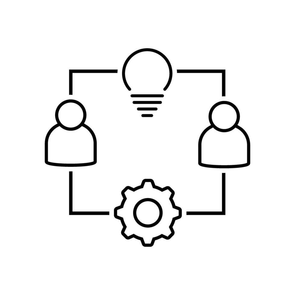 Teamwork web icon, concept illustration, outline symbol, sign, linear symbol. vector