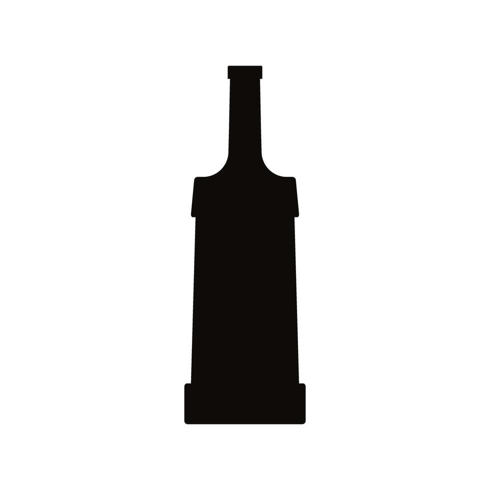 bottle of wine silhouette style icon design, Pub alcohol bar brewery drink ale and lager theme illustration vector