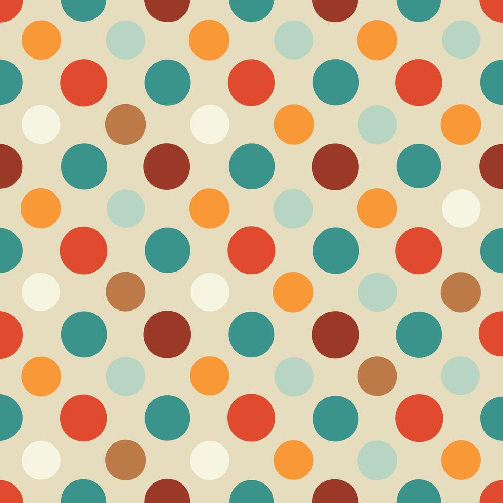 Seamless retro polka dot pattern with colorful circles vector