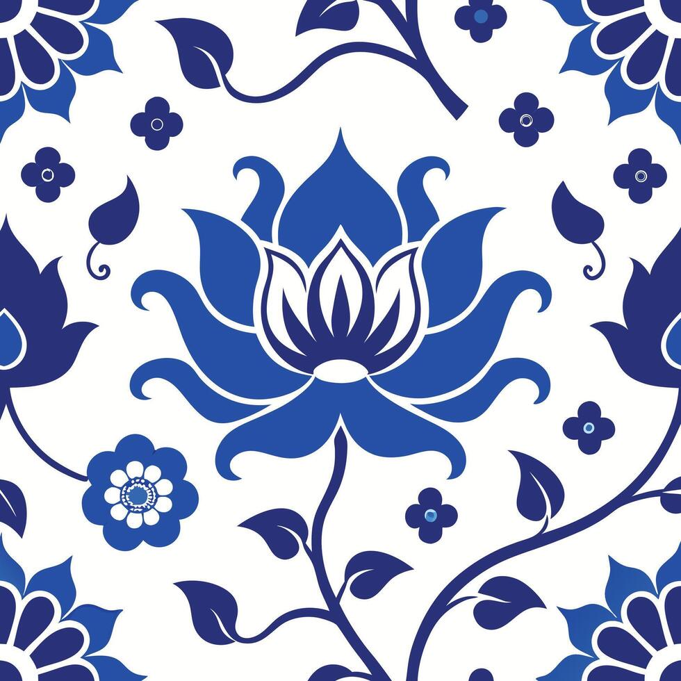 Seamless pattern design inspired by traditional motifs for textile and surface applications vector