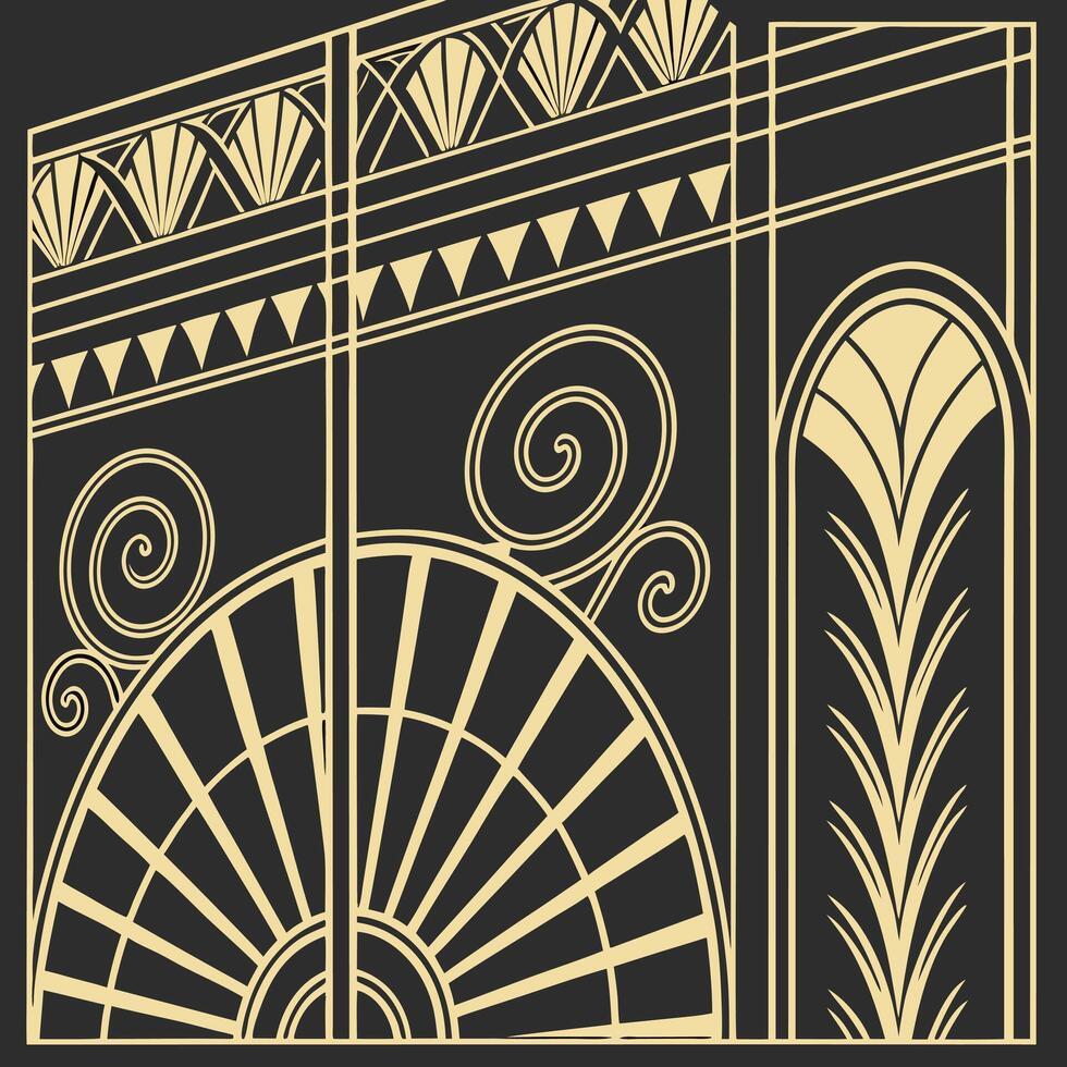 Sophisticated art deco pattern design with ornamental details for textile and surface design applications vector