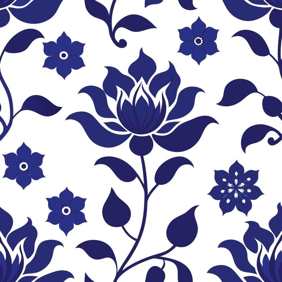 Seamless pattern design inspired by traditional motifs a high resolution repeating texture for textile and surface design applications vector