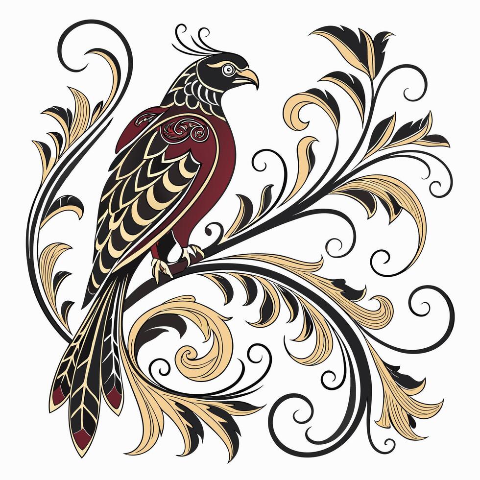 High resolution opulent baroque style ornament pattern for design projects and decorative applications vector