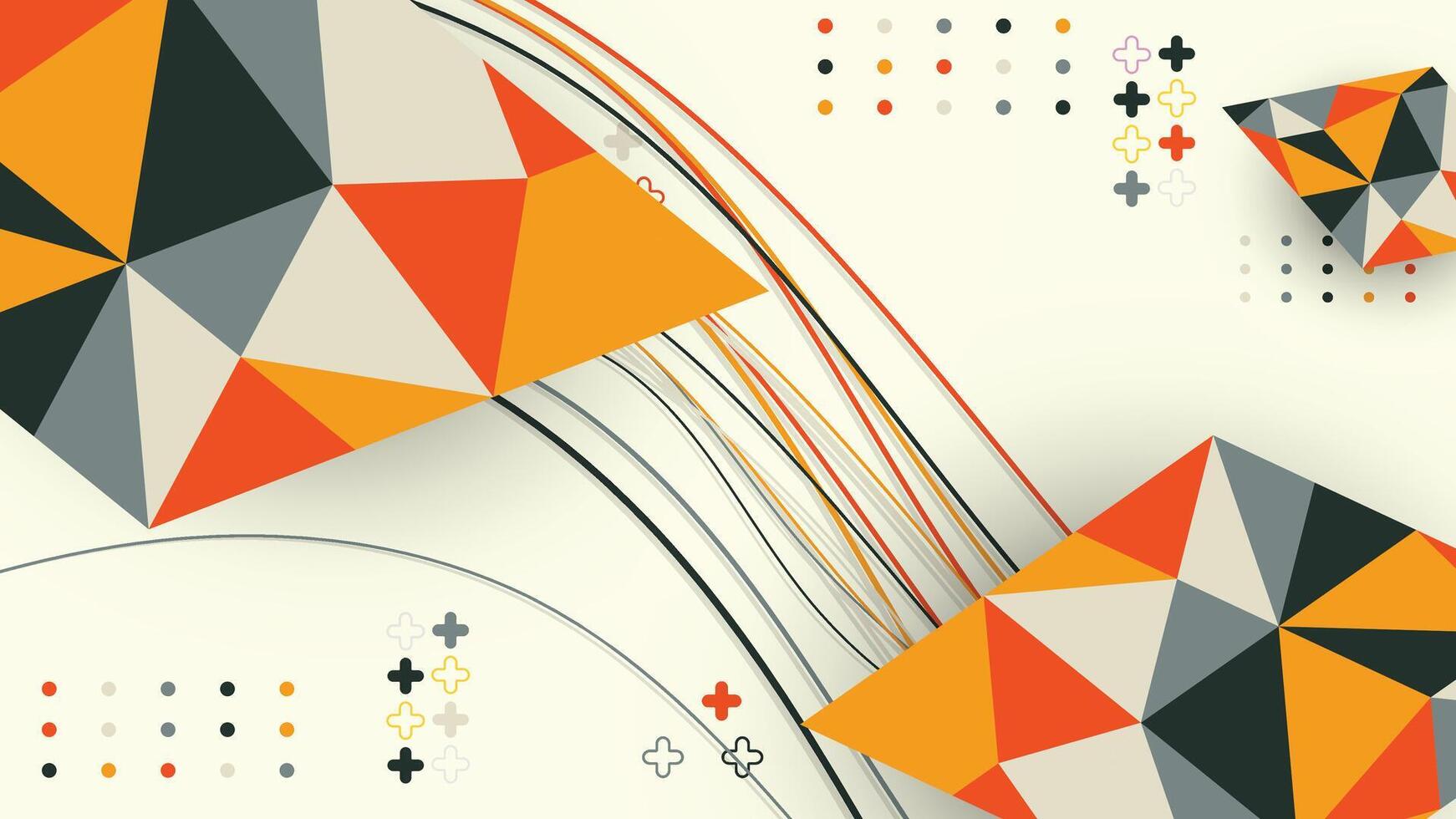 Abstract Geometric Background with Modern Triangles and Lines vector