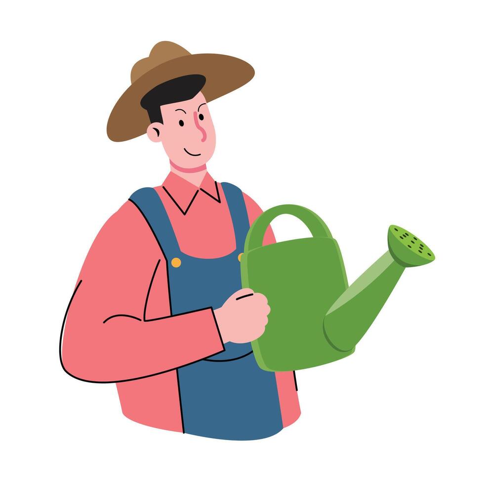 Farmer with Watering Can vector