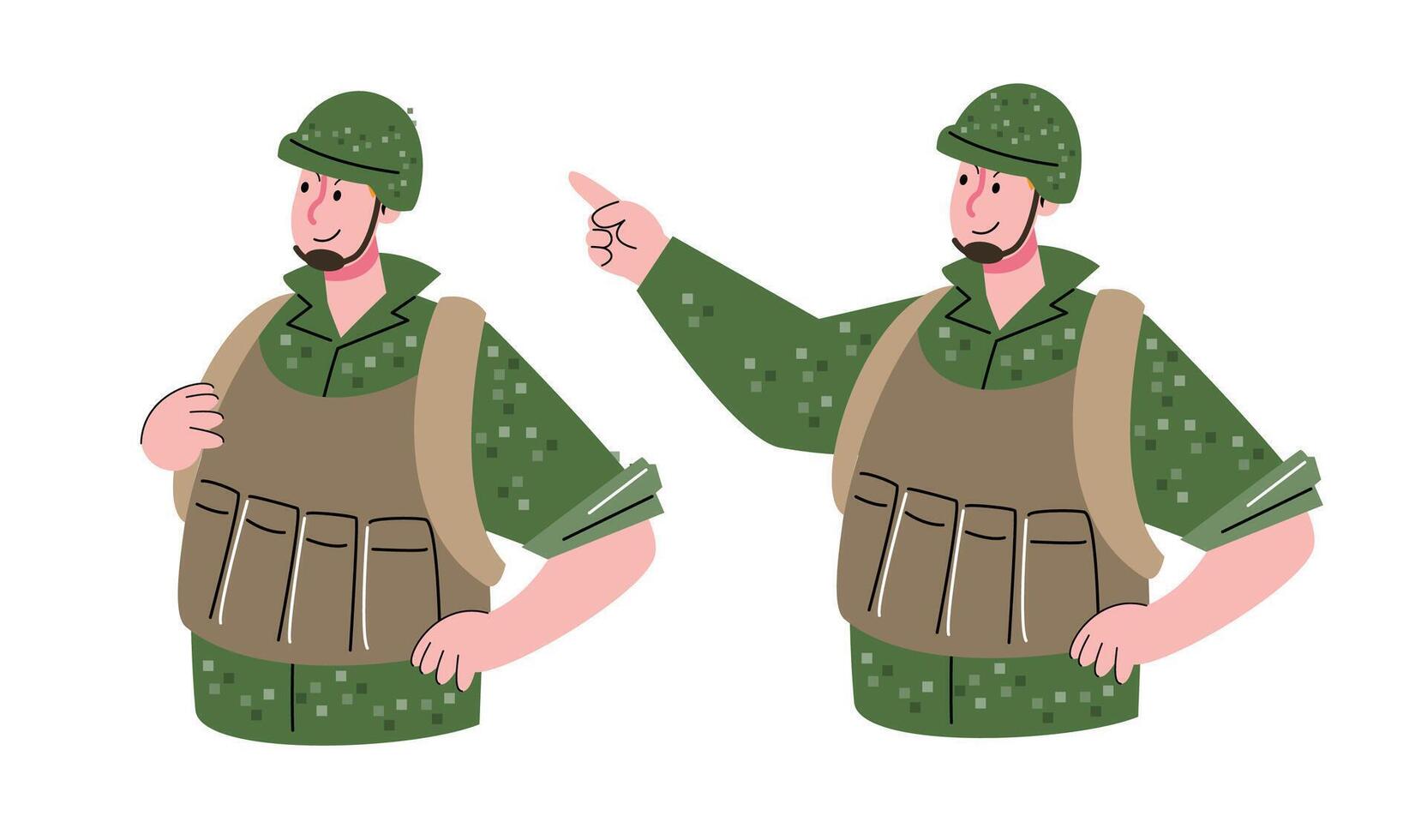 the Soldier in Military Uniform illustration vector