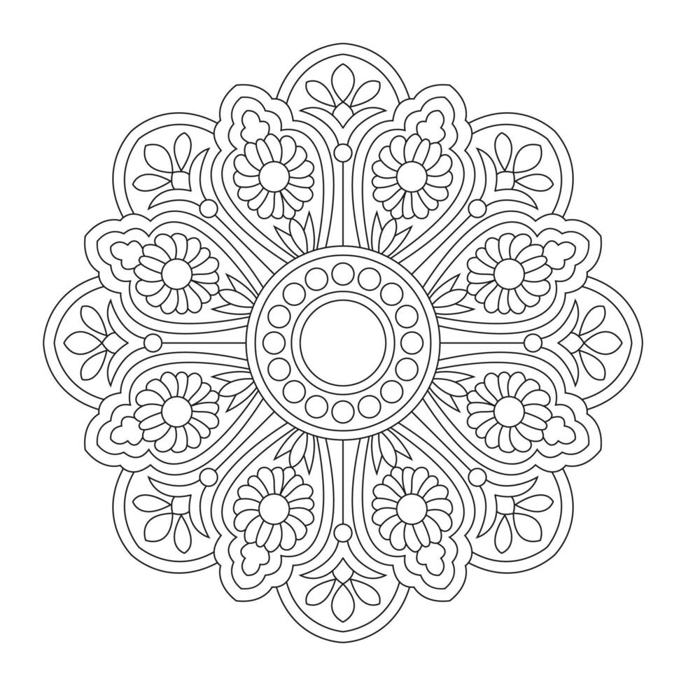 Abstract flower wall art decoration mandala design, file vector