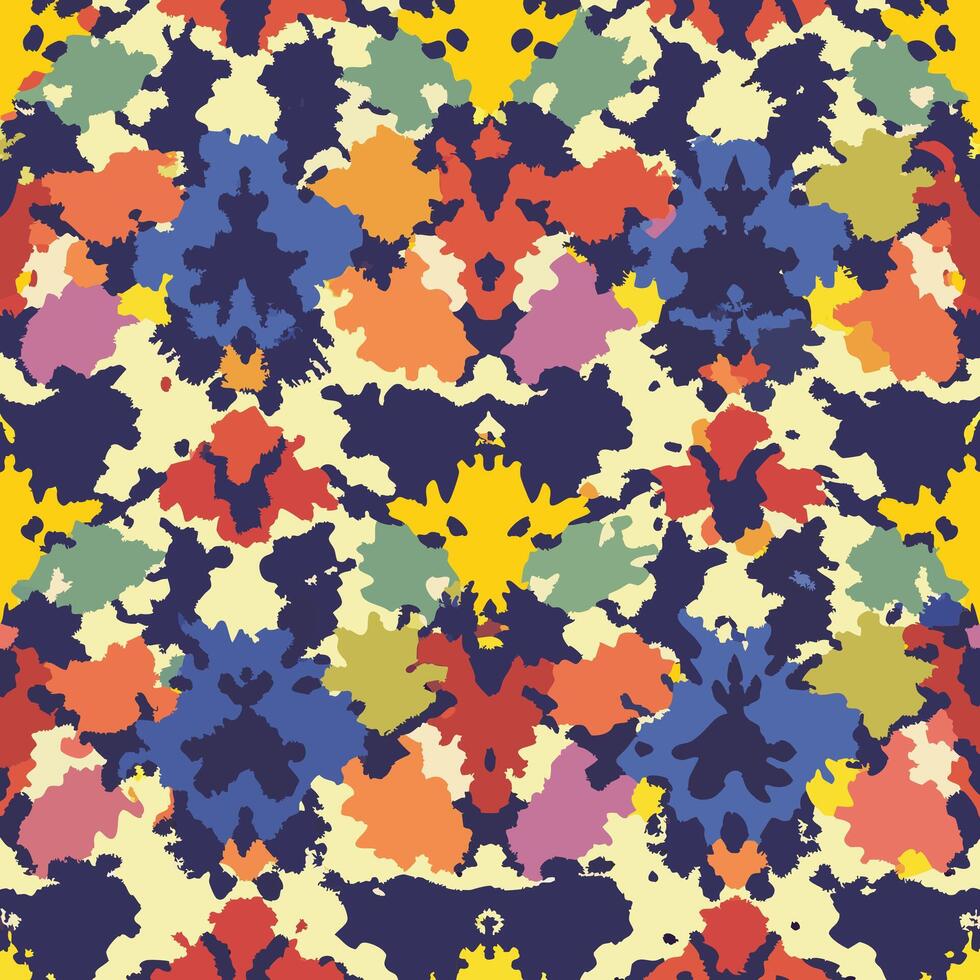 Abstract colorful ink blot seamless pattern vector