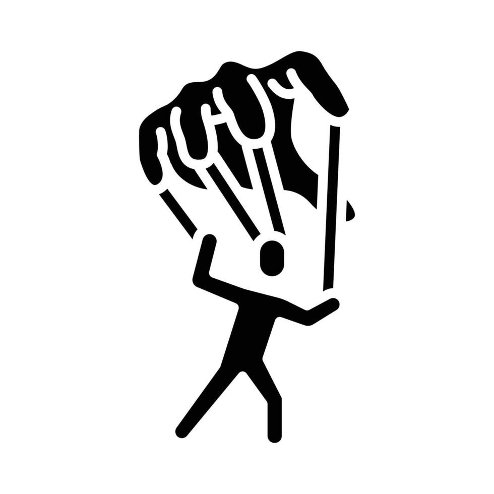 Micromanagement Control Icon Glyph Style Solid Black Silhouette Boss Controlling Employee Like Puppet Workplace Power Abuse Stress Symbol vector