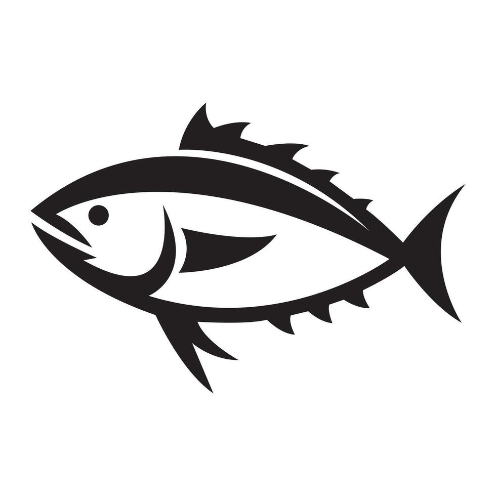 Black silhouette of tuna fish vector